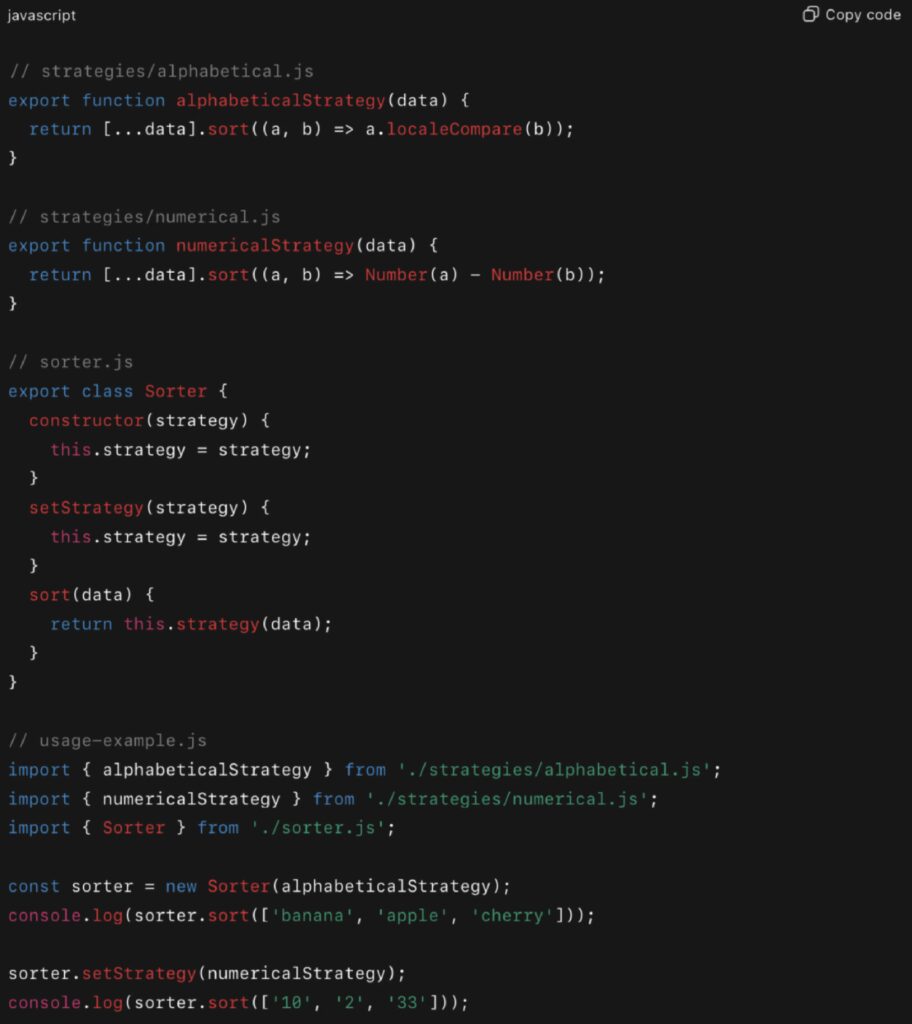 Strategy Pattern Code Demo